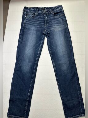 American Eagle Women’s Size 12 Skinny Straight Leg Blue Jeans | 29” Inseam EUC